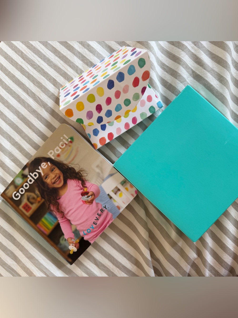 Lovevery | Goodbye Paci Book Tricky Topics Collection includes pacifier bag